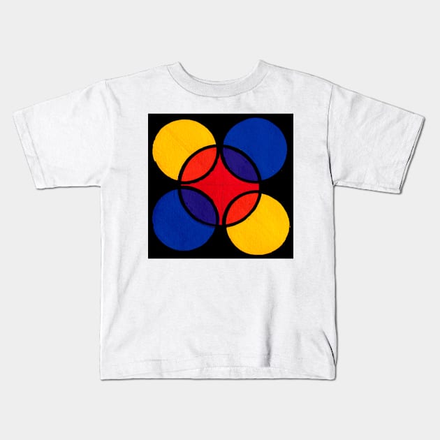 Overlapping Colors Geometric Abstract Acrylic Painting IV Kids T-Shirt by abstractartalex